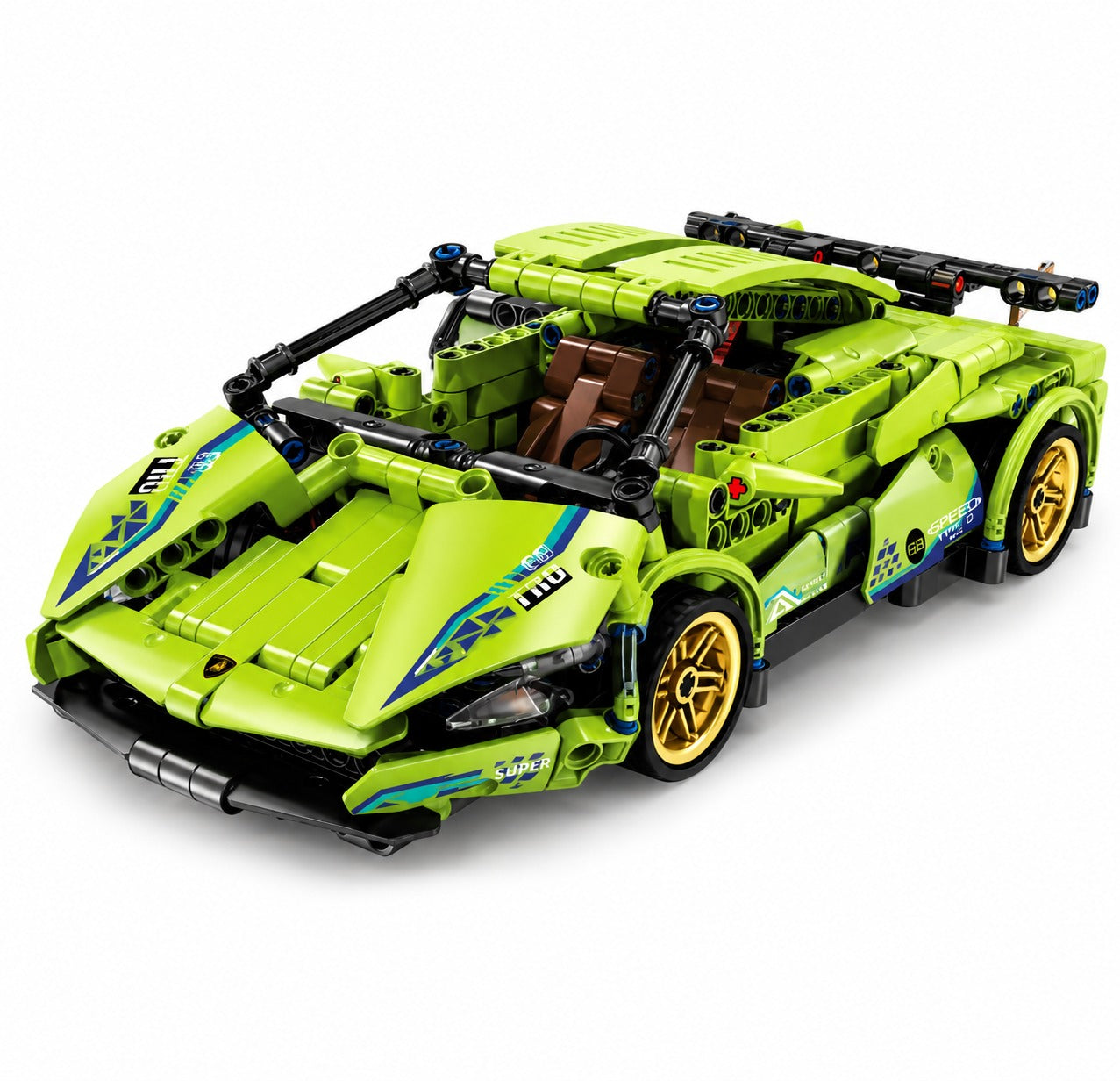 Green Supercar Building Block RC Car