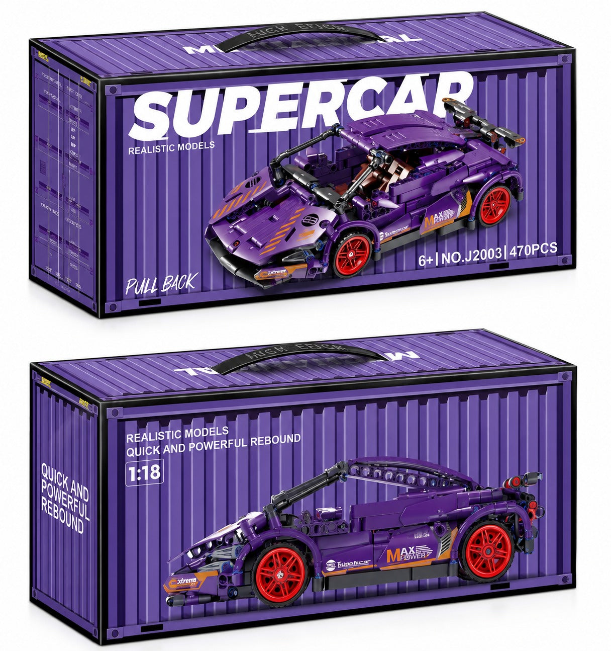 Purple Supercar Building Block RC Car