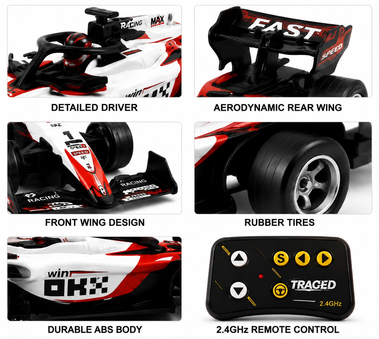 Classic Model 1:64 Scale RC Formula Racing Car
