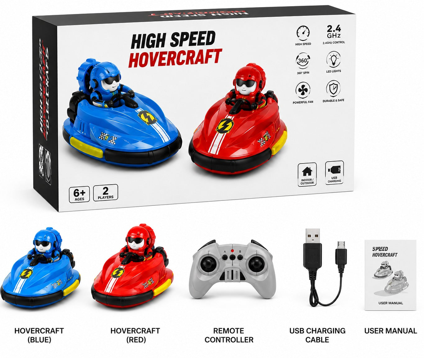 High Speed Hovercraft RC Bumper Boats