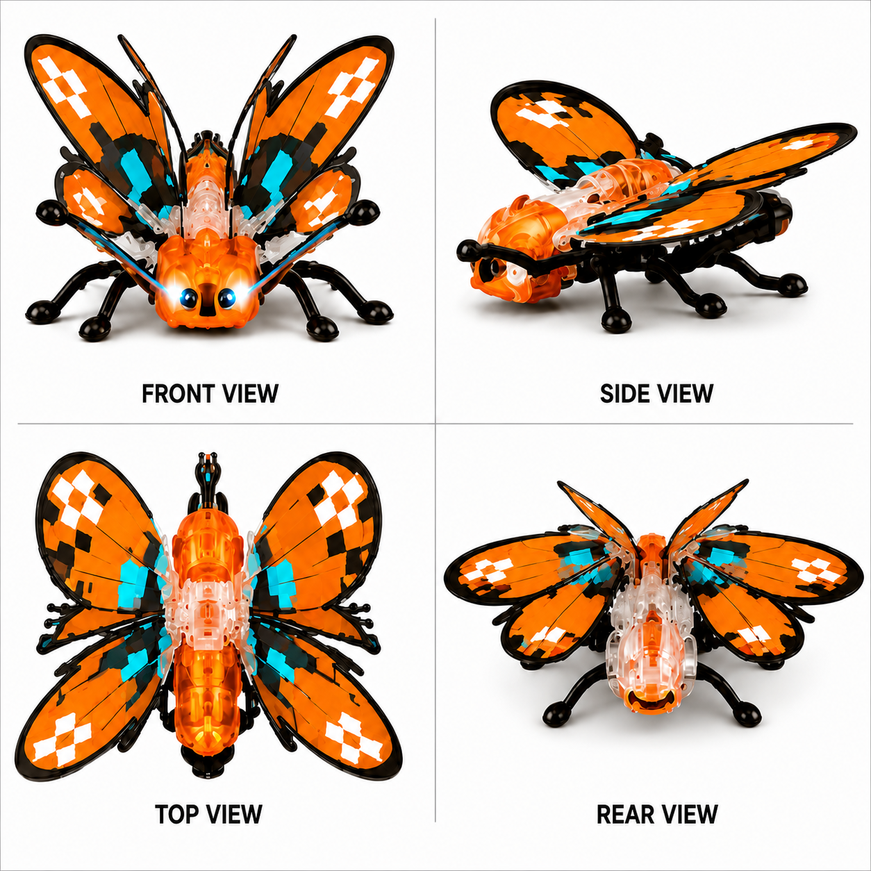 Orange Mechanical Butterfly RC Toy
