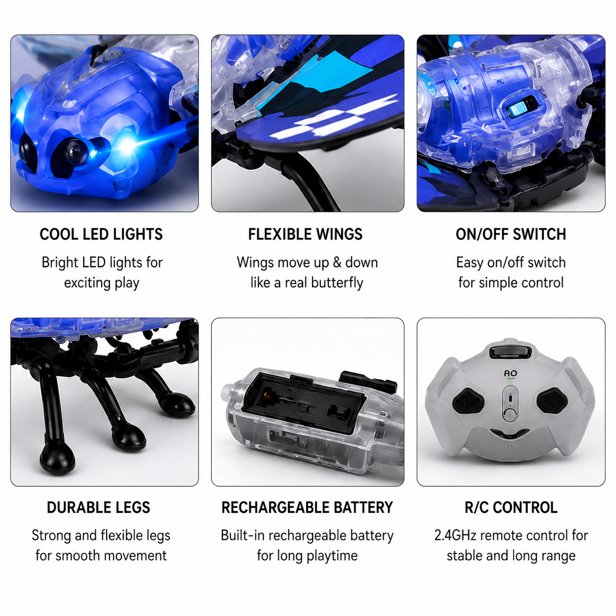 Purple Mechanical Butterfly RC Toy
