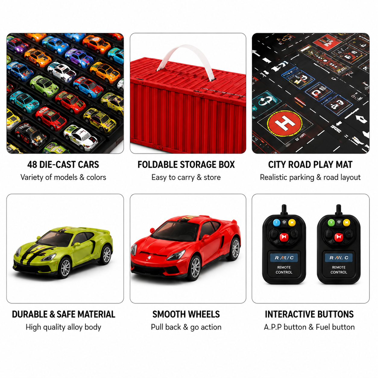 48 PCS Die-Cast Cars Gift Box Playset