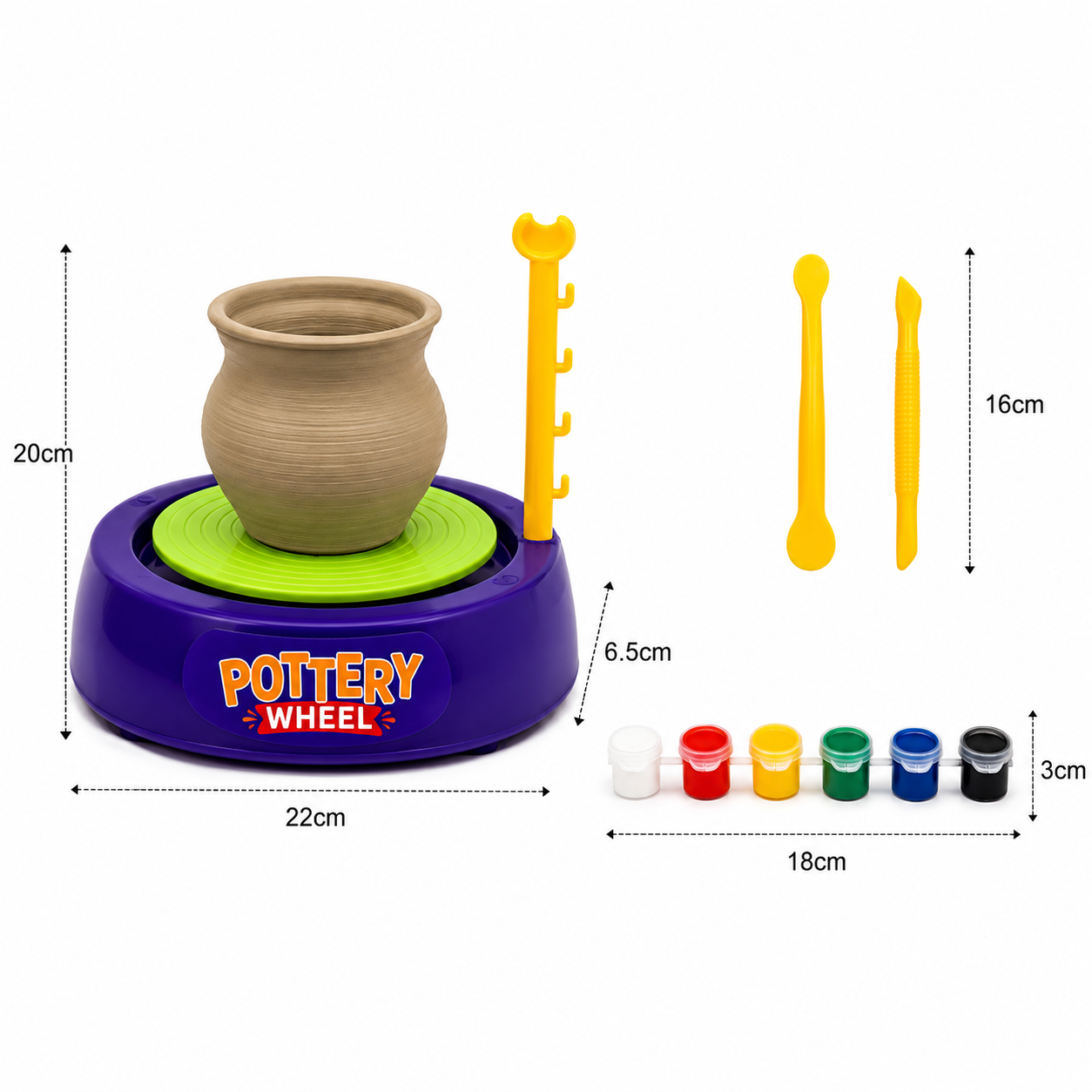 Kids Pottery Wheel Kit | DIY Clay Craft & Painting Set