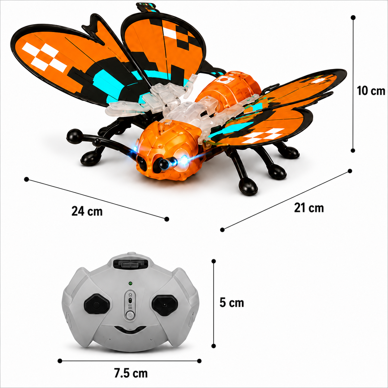 Orange Mechanical Butterfly RC Toy