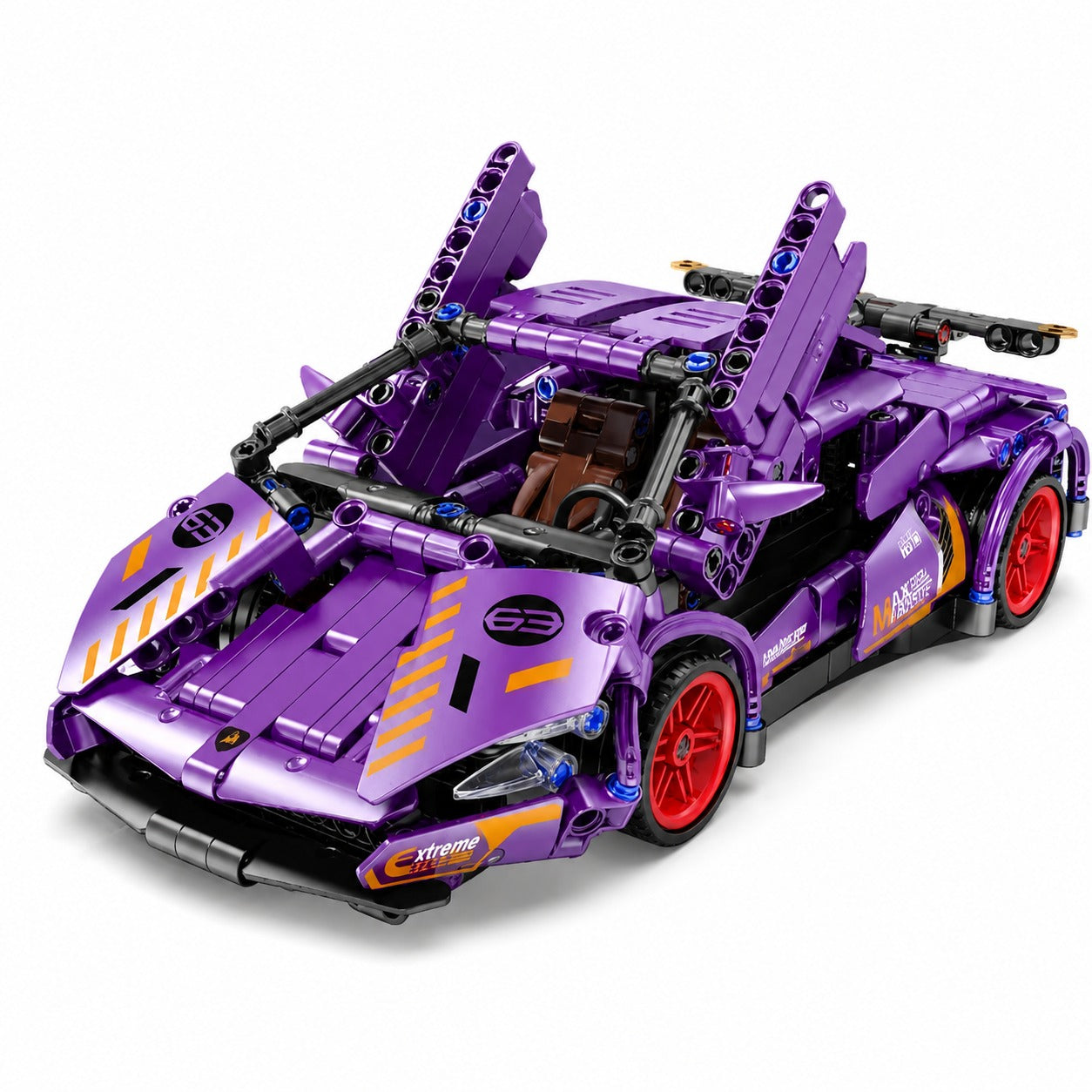 Purple Supercar Building Block RC Car