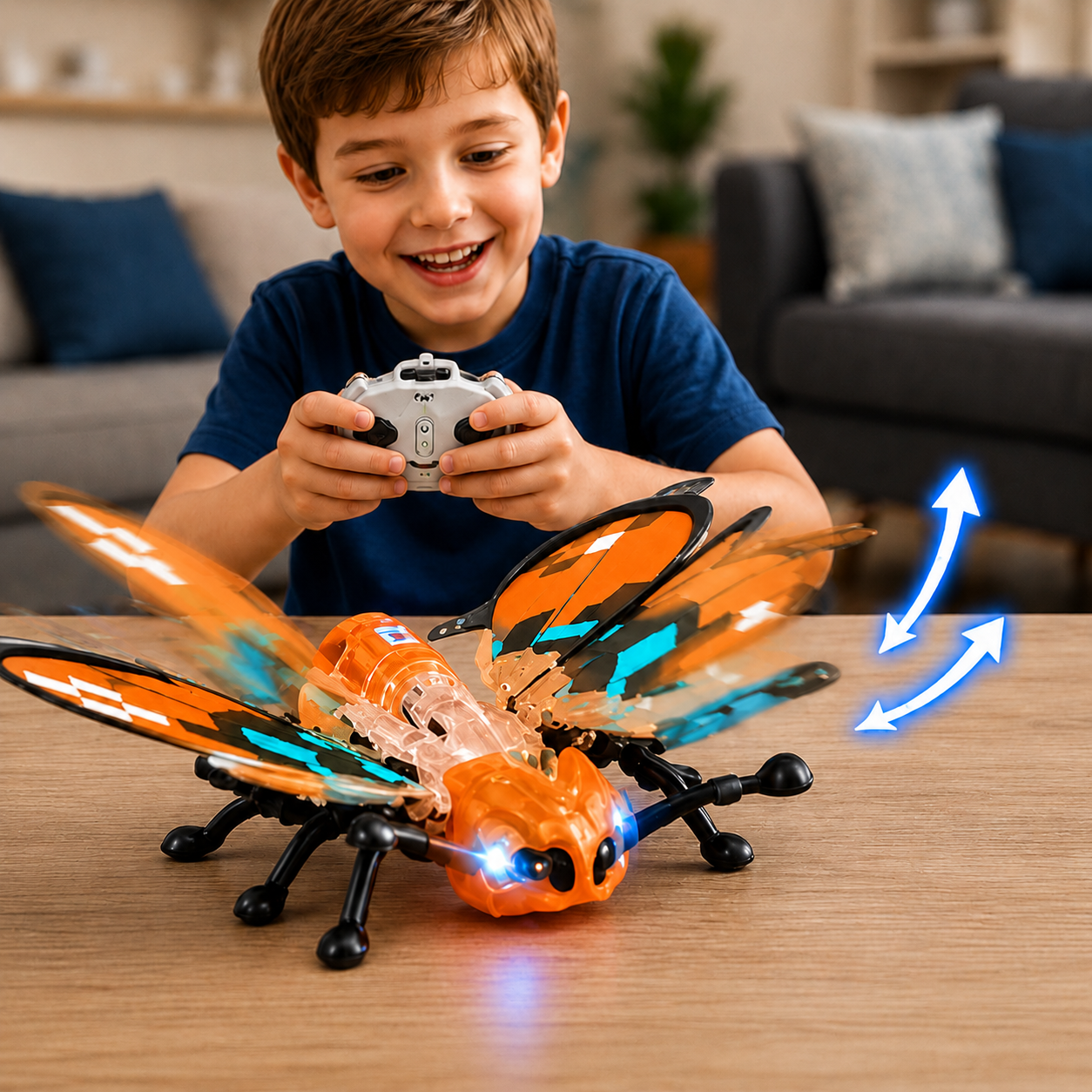 Orange Mechanical Butterfly RC Toy