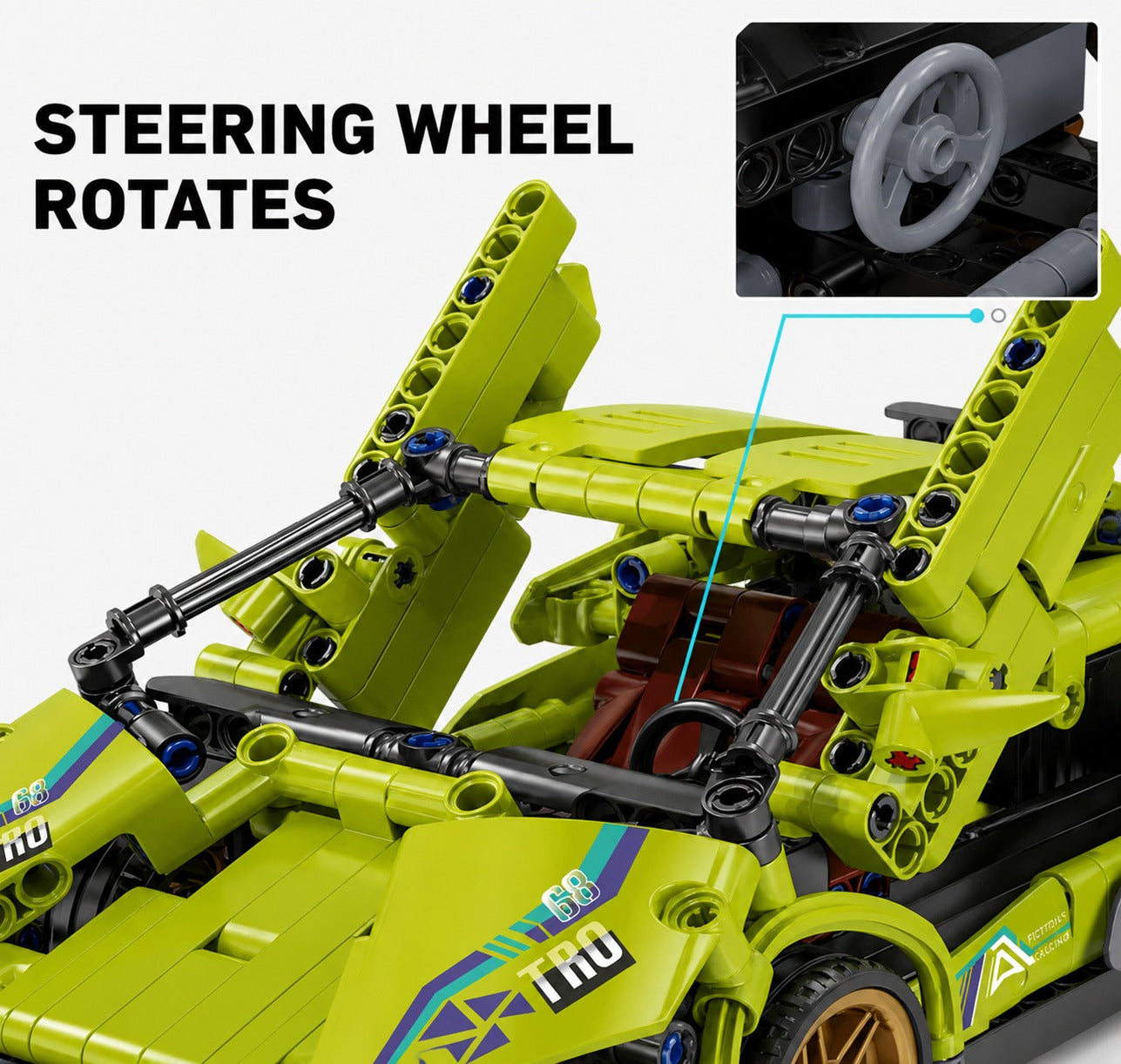 Green Supercar Building Block RC Car