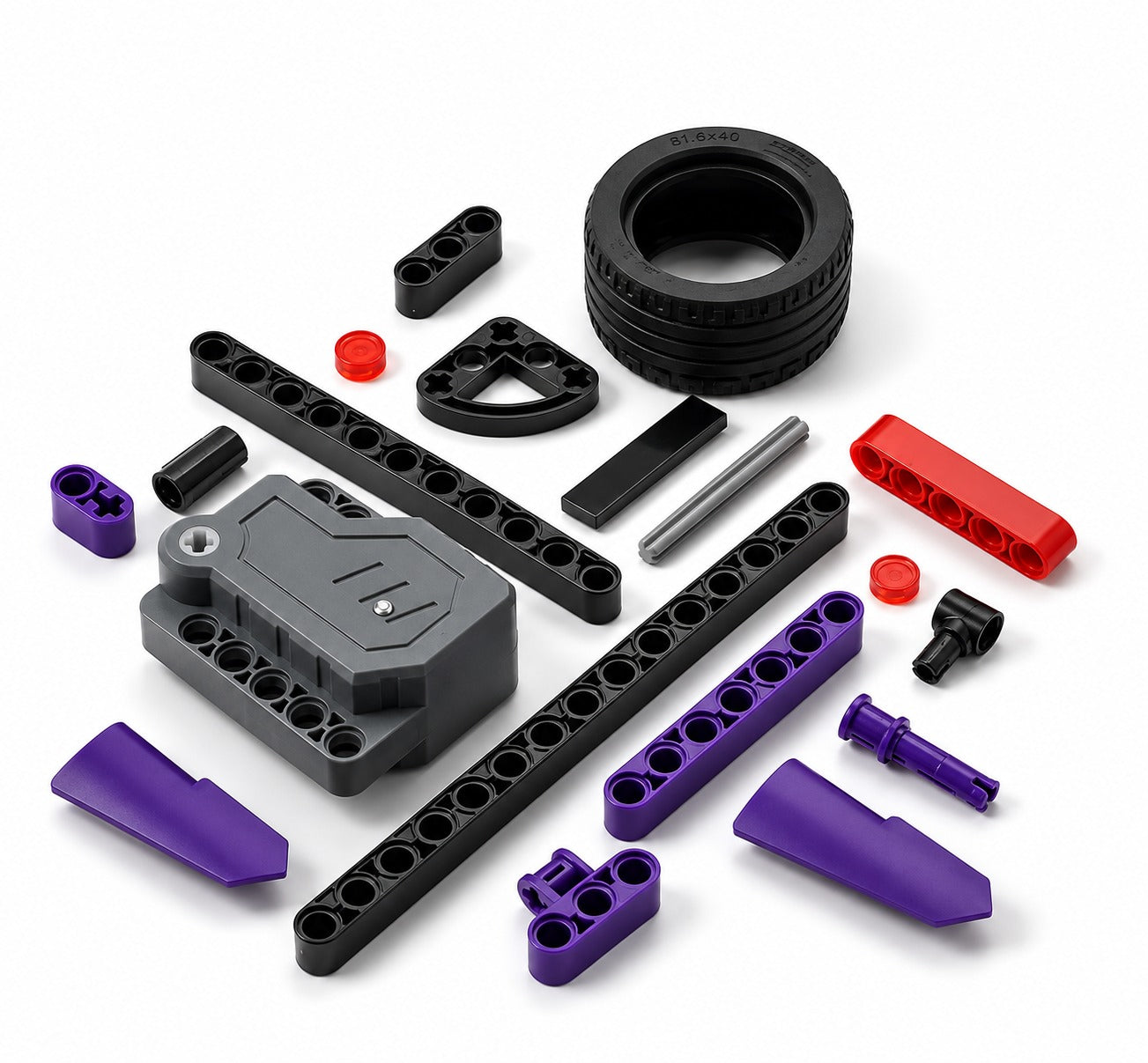 Purple Supercar Building Block RC Car