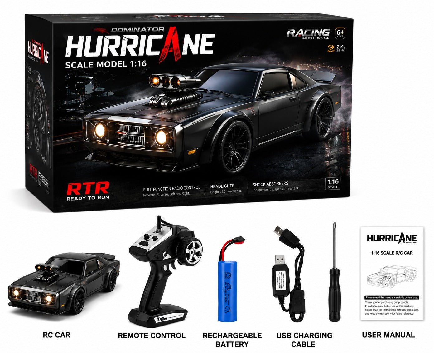 Hurricane Dominator 1:16 Scale RC Racing Car