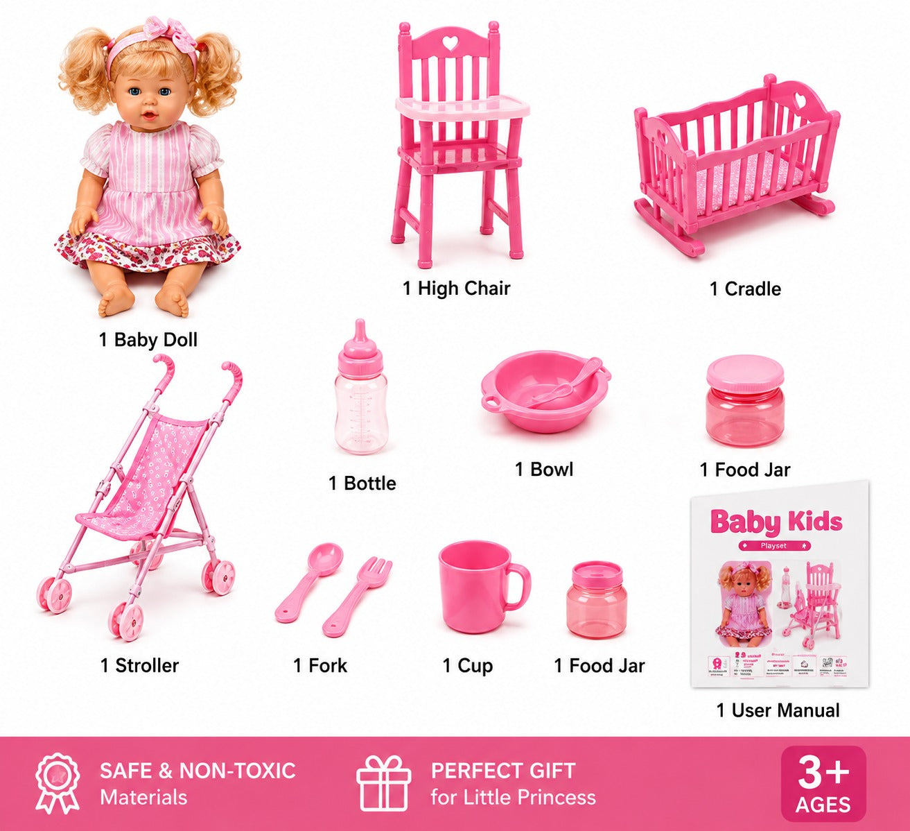 Baby Doll Care Play Set