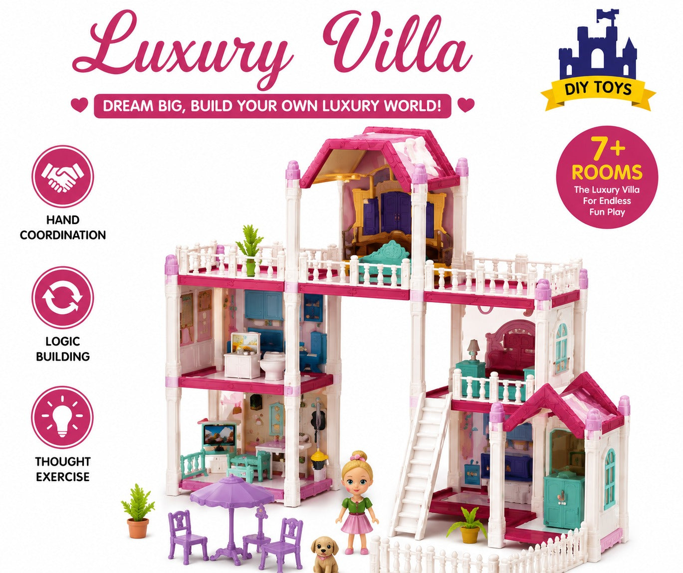 Luxury Dream Doll House Play Set – Product Description