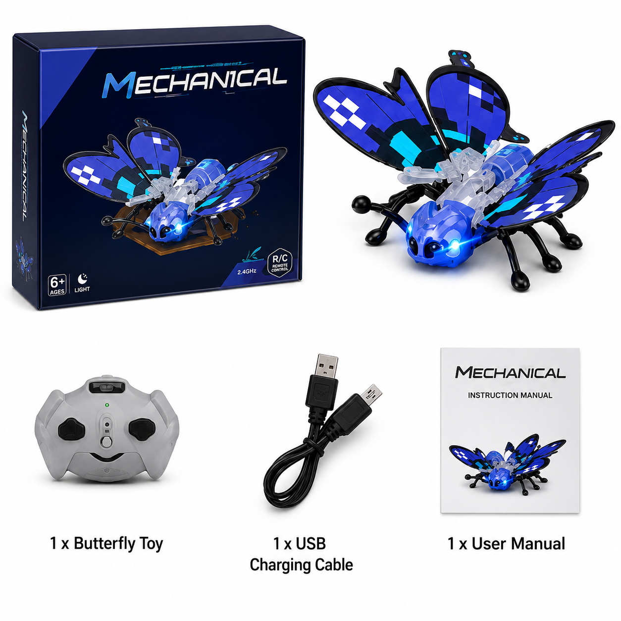 Purple Mechanical Butterfly RC Toy