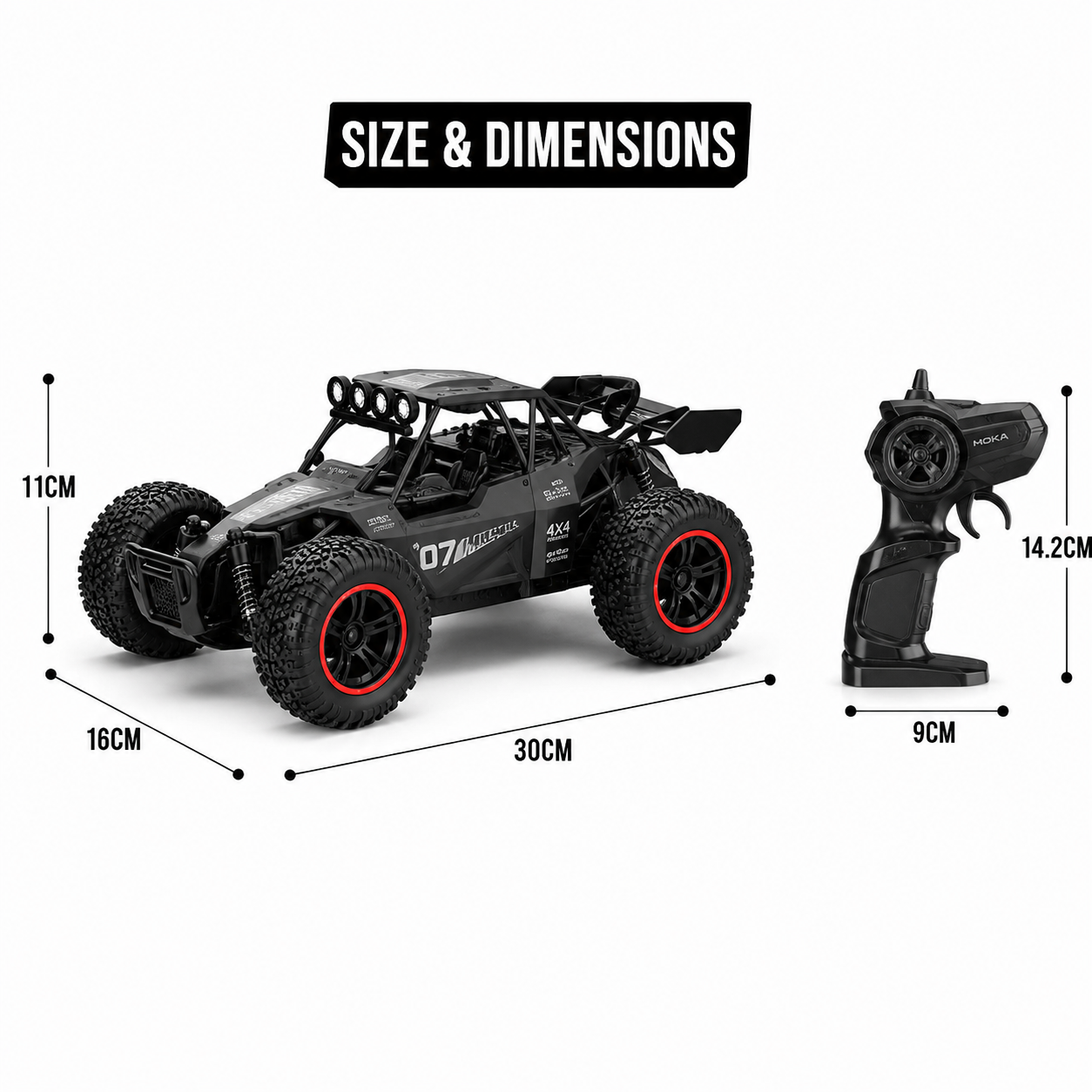 1:16 RC Rock Crawler 4WD Remote Control Car | Off-Road Buggy Toy