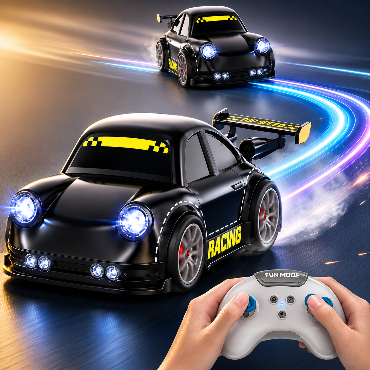 Remote Control Racing Car Toy with LED Lights