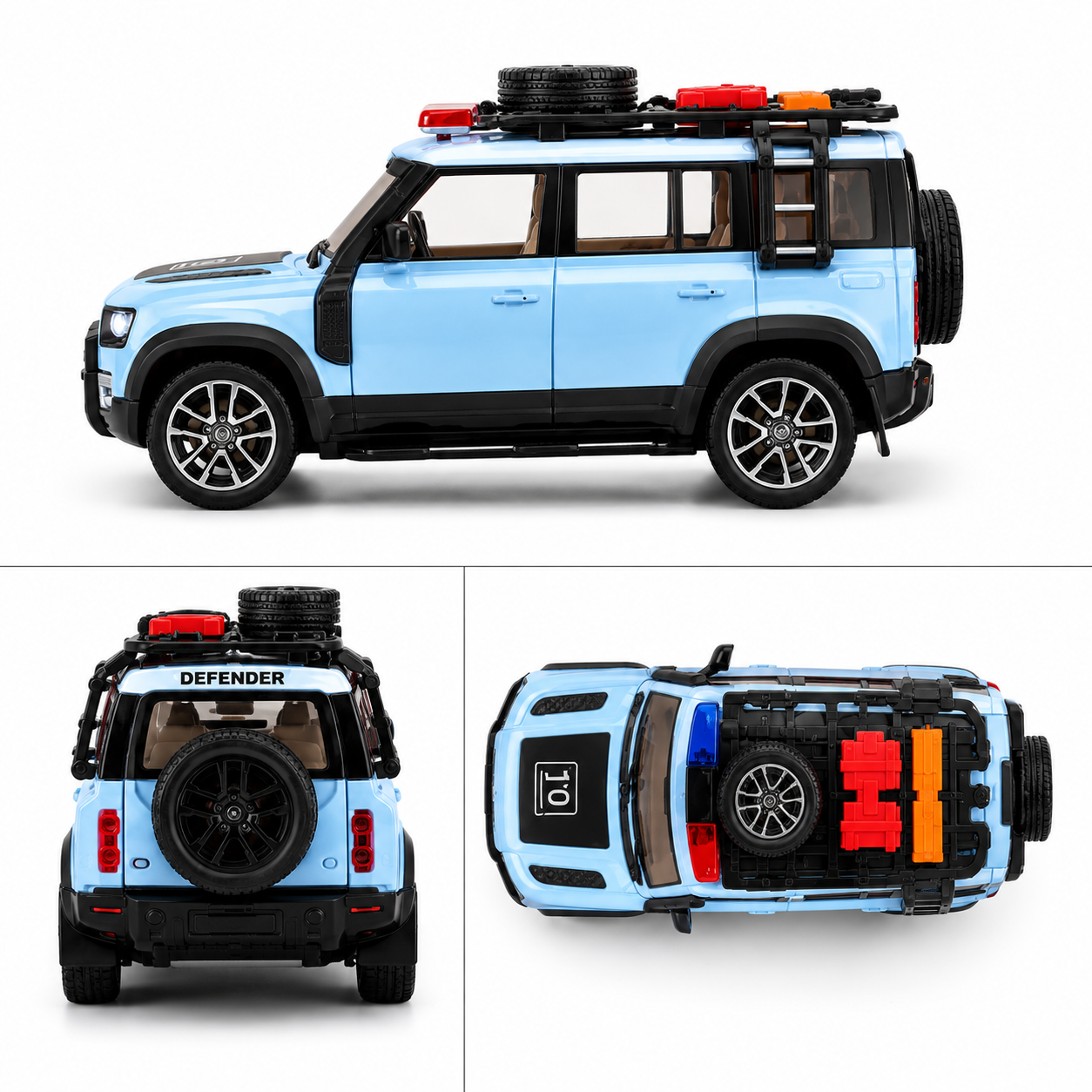 1:22 Scale Die-Cast Alloy SUV with Pull Back Action, Light & Sound