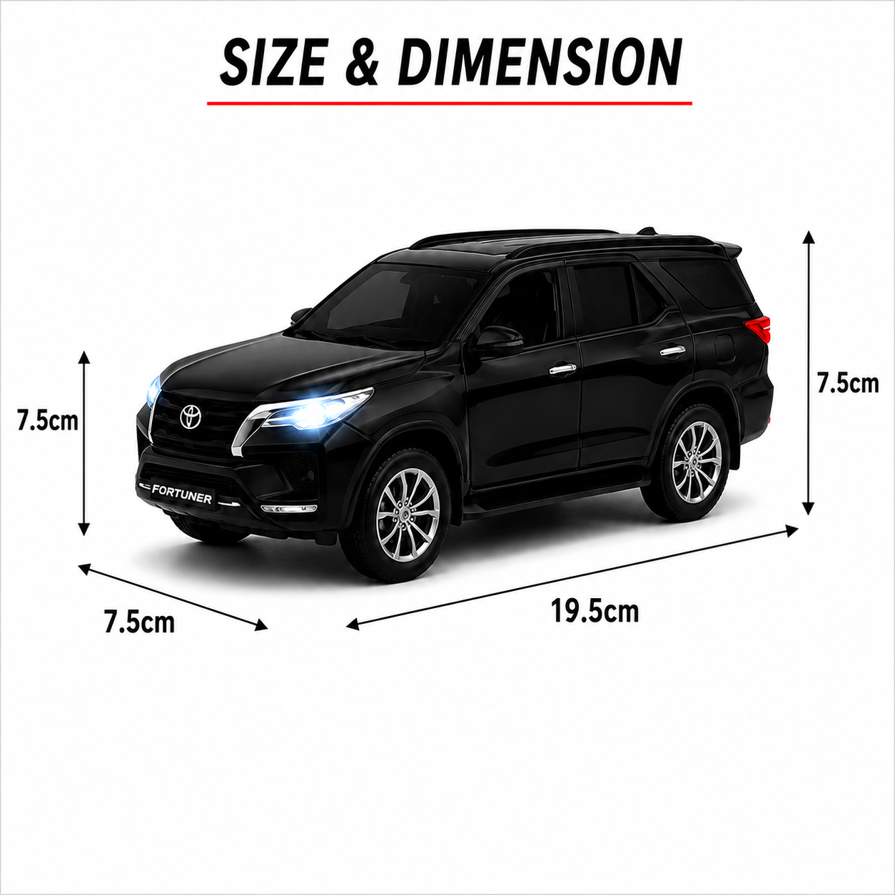 1:32 Toyota Fortuner Die-Cast Metal Model Car