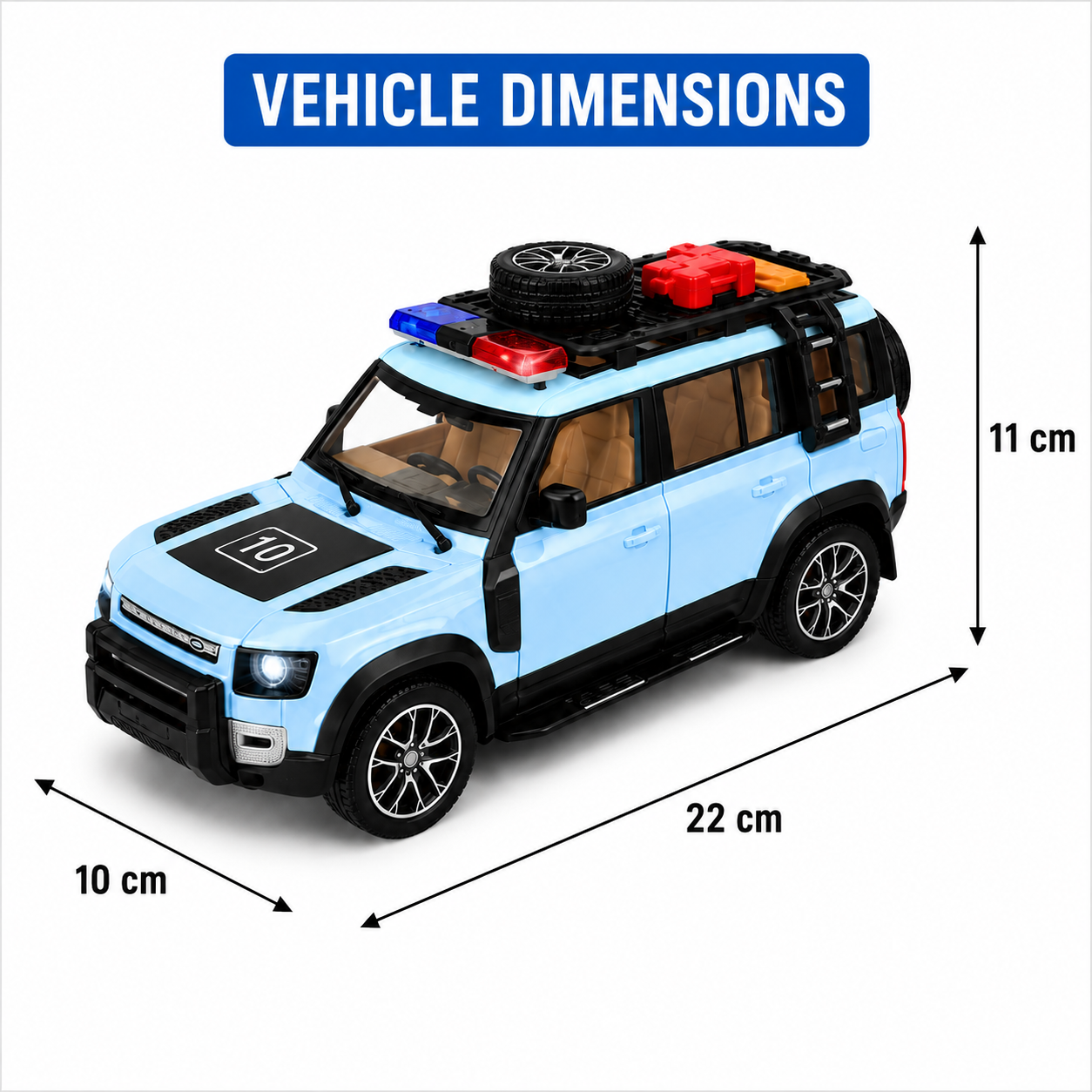 1:22 Scale Die-Cast Alloy SUV with Pull Back Action, Light & Sound