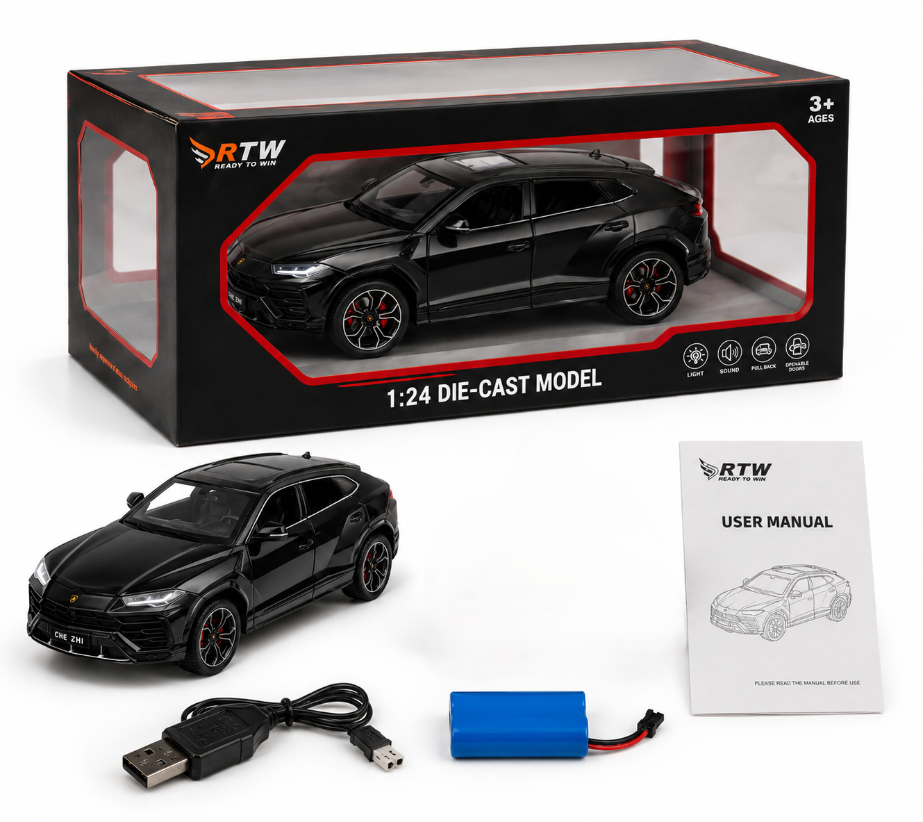 Die-Cast SUV Model Car with Sound & Light