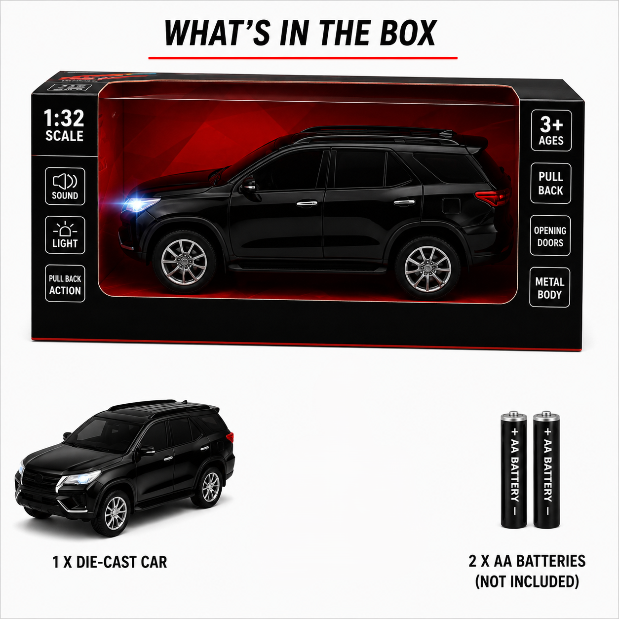 1:32 Toyota Fortuner Die-Cast Metal Model Car