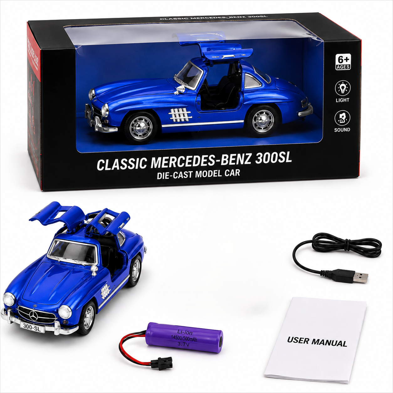 Classic Mercedes-Benz 300SL Die-Cast Model Car
