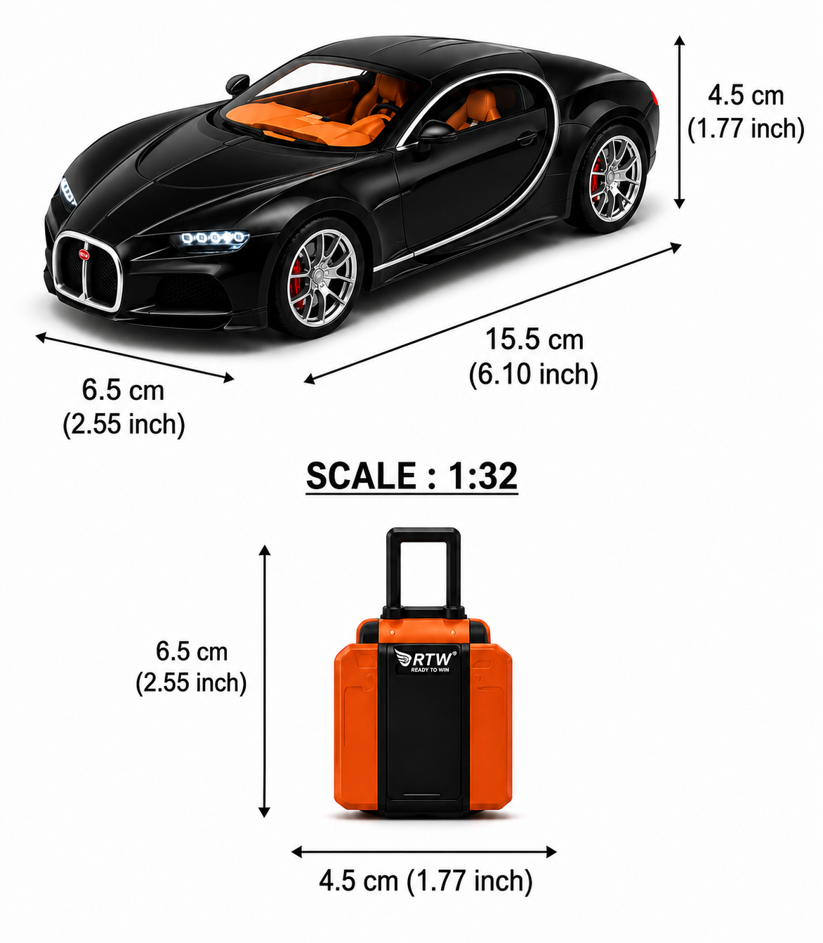 ZY-CZ154B Die-Cast Sports Car with Remote Controller – 1:32 Scale