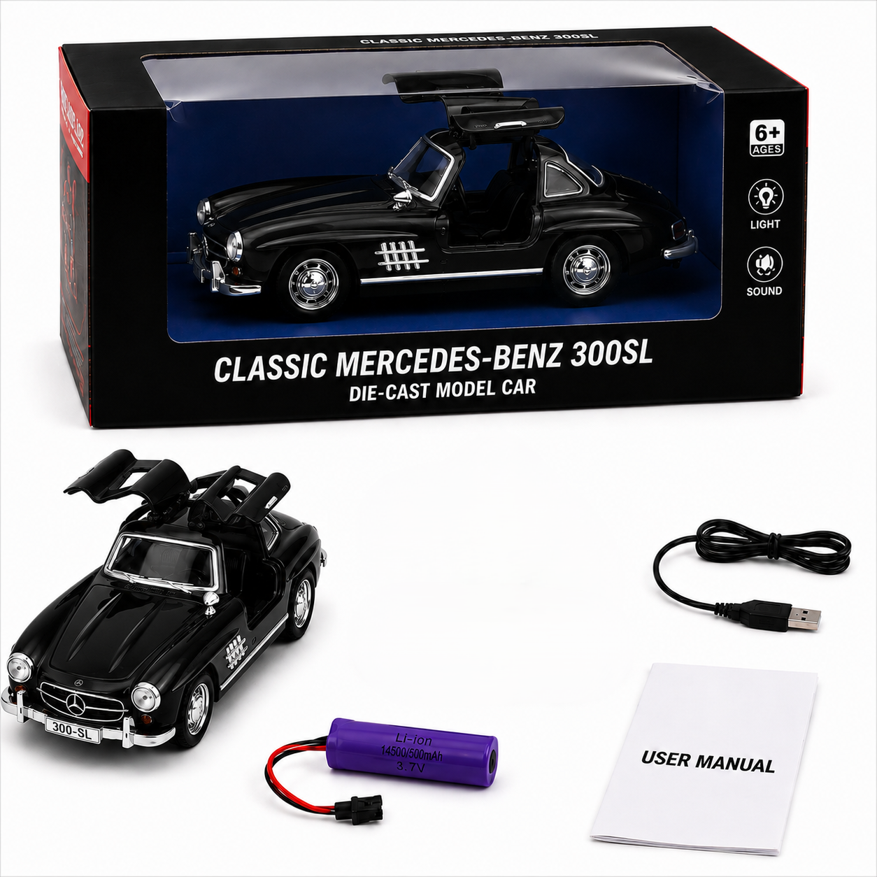 Classic Mercedes-Benz 300SL Die-Cast Model Car