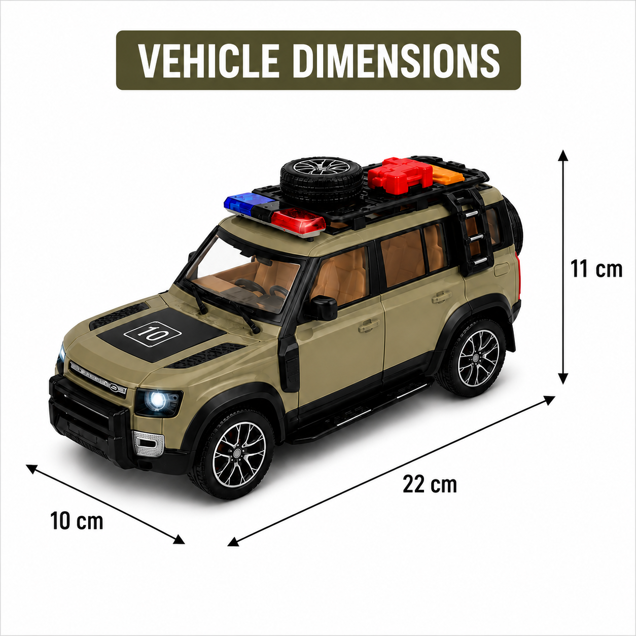 1:22 Scale Die-Cast Alloy SUV with Pull Back Action, Light & Sound