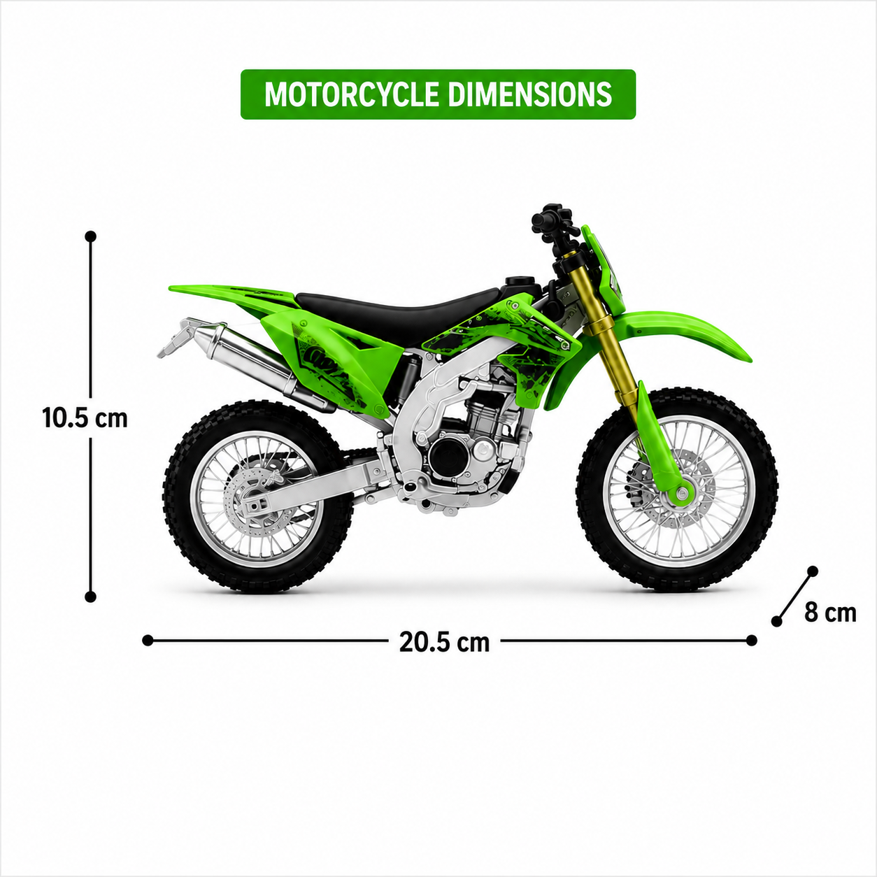 1:10 Scale Die-Cast Alloy Dirt Bike Model