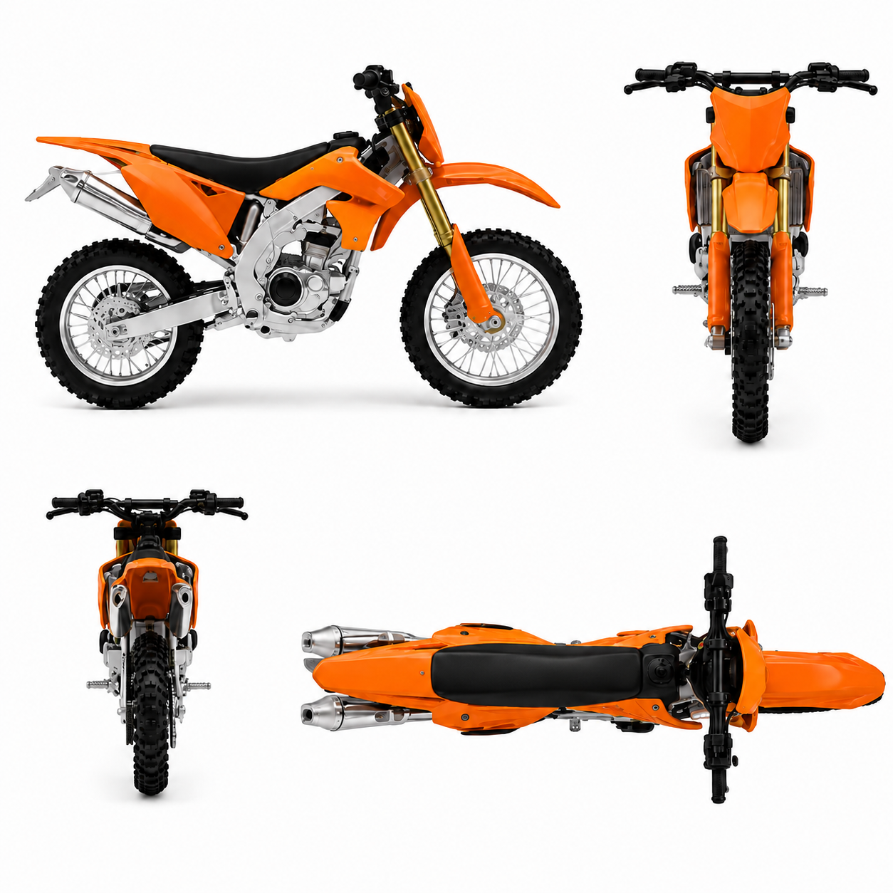 1:10 Scale Die-Cast Alloy Dirt Bike Model
