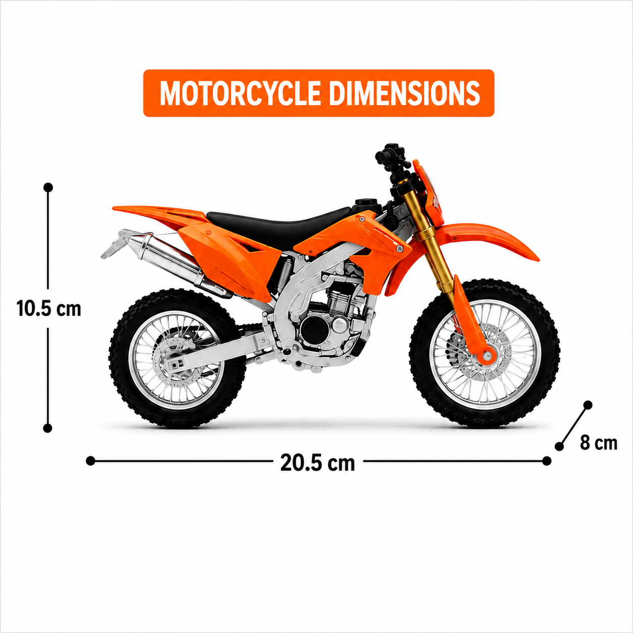 1:10 Scale Die-Cast Alloy Dirt Bike Model