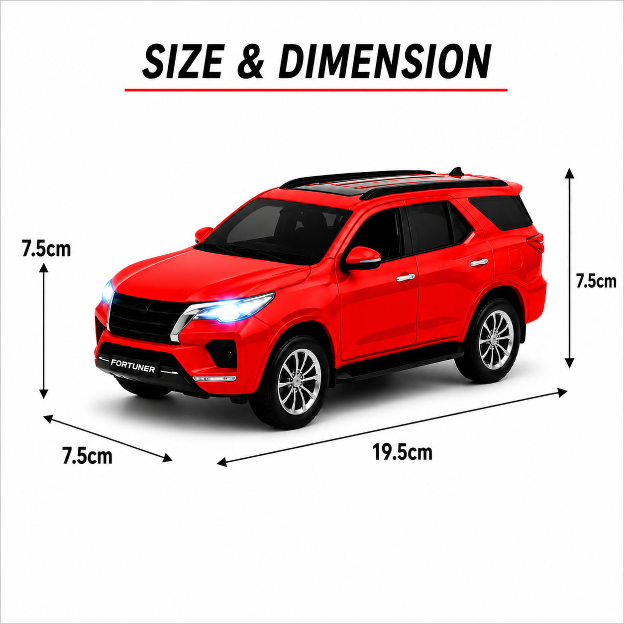 1:32 Toyota Fortuner Die-Cast Metal Model Car