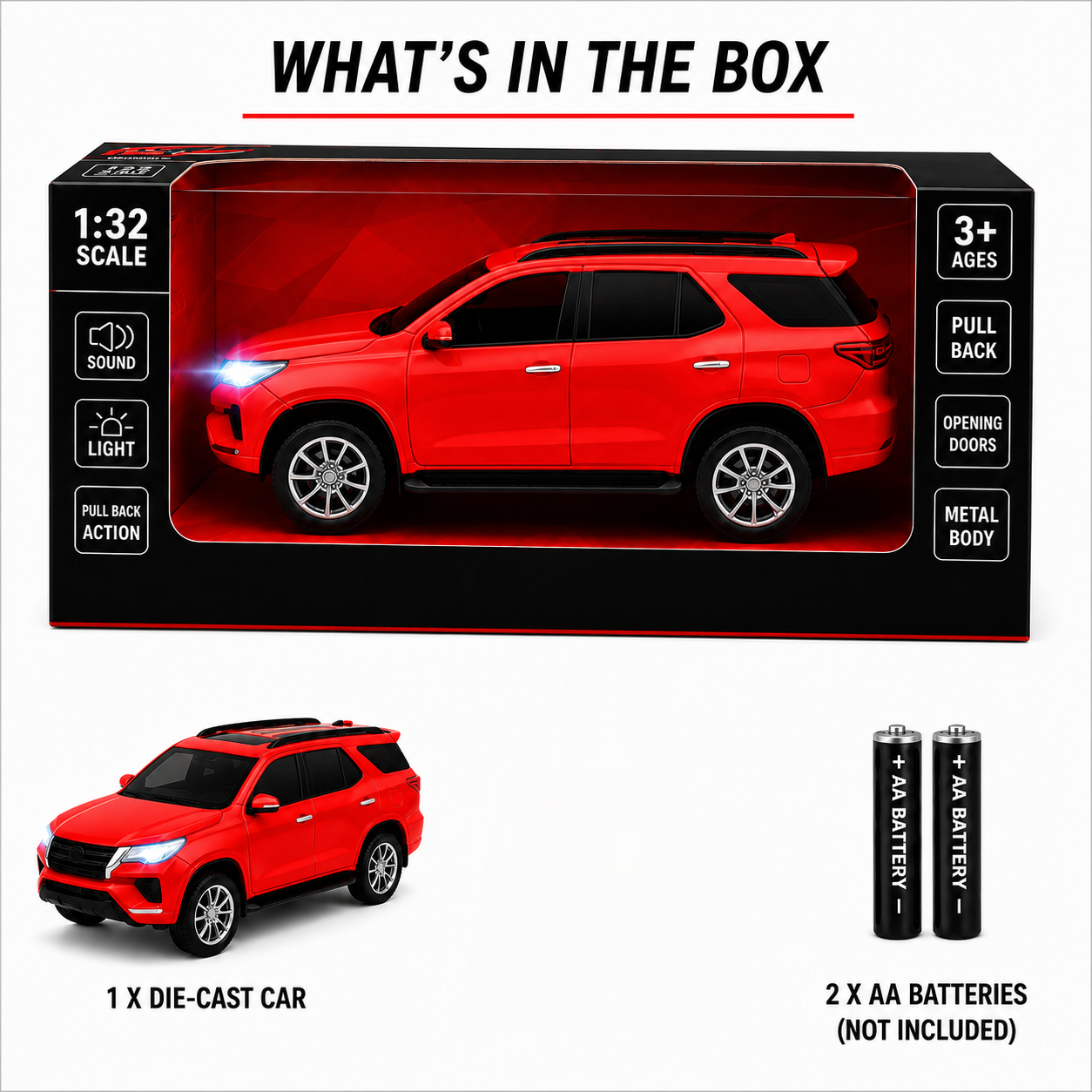 1:32 Toyota Fortuner Die-Cast Metal Model Car