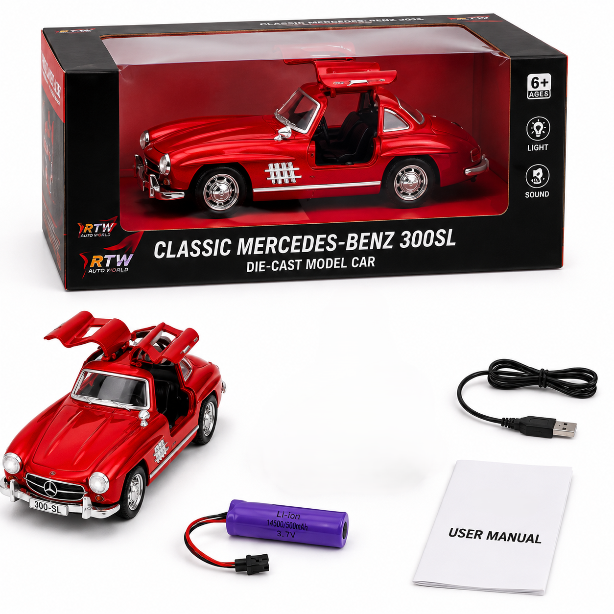 Classic Mercedes-Benz 300SL Die-Cast Model Car