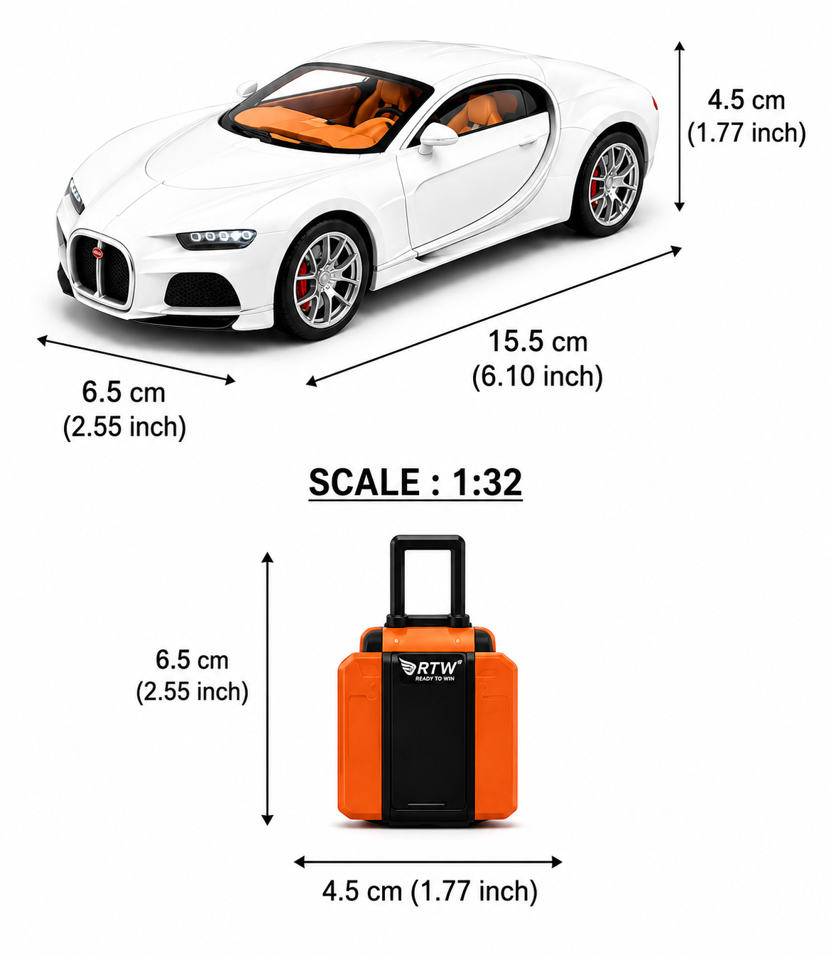 ZY-CZ154B Die-Cast Sports Car with Remote Controller – 1:32 Scale