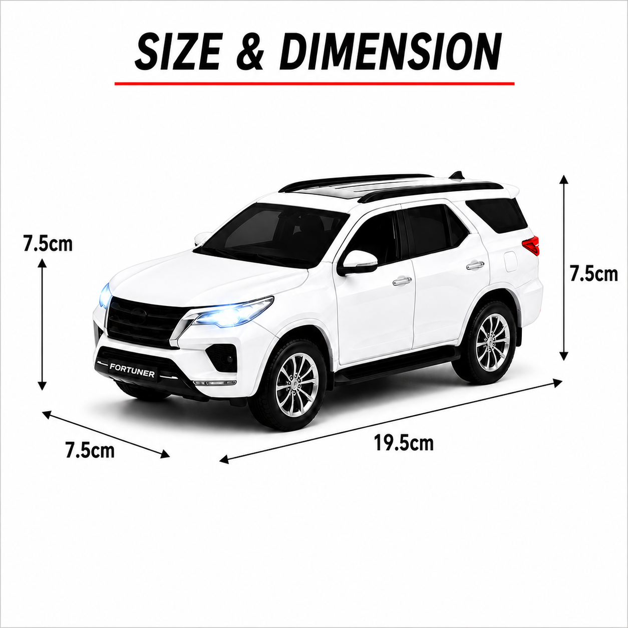 1:32 Toyota Fortuner Die-Cast Metal Model Car