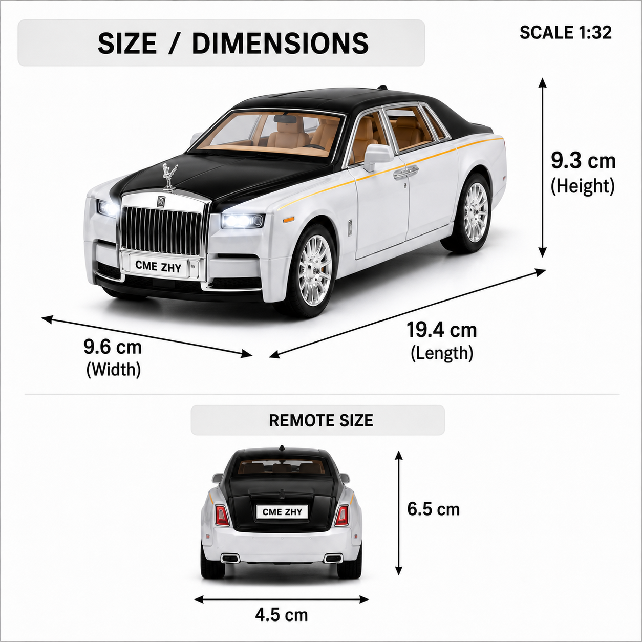1:32 Luxury Die-Cast Sedan Model Car with Lights, Sound & Pull-Back Action
