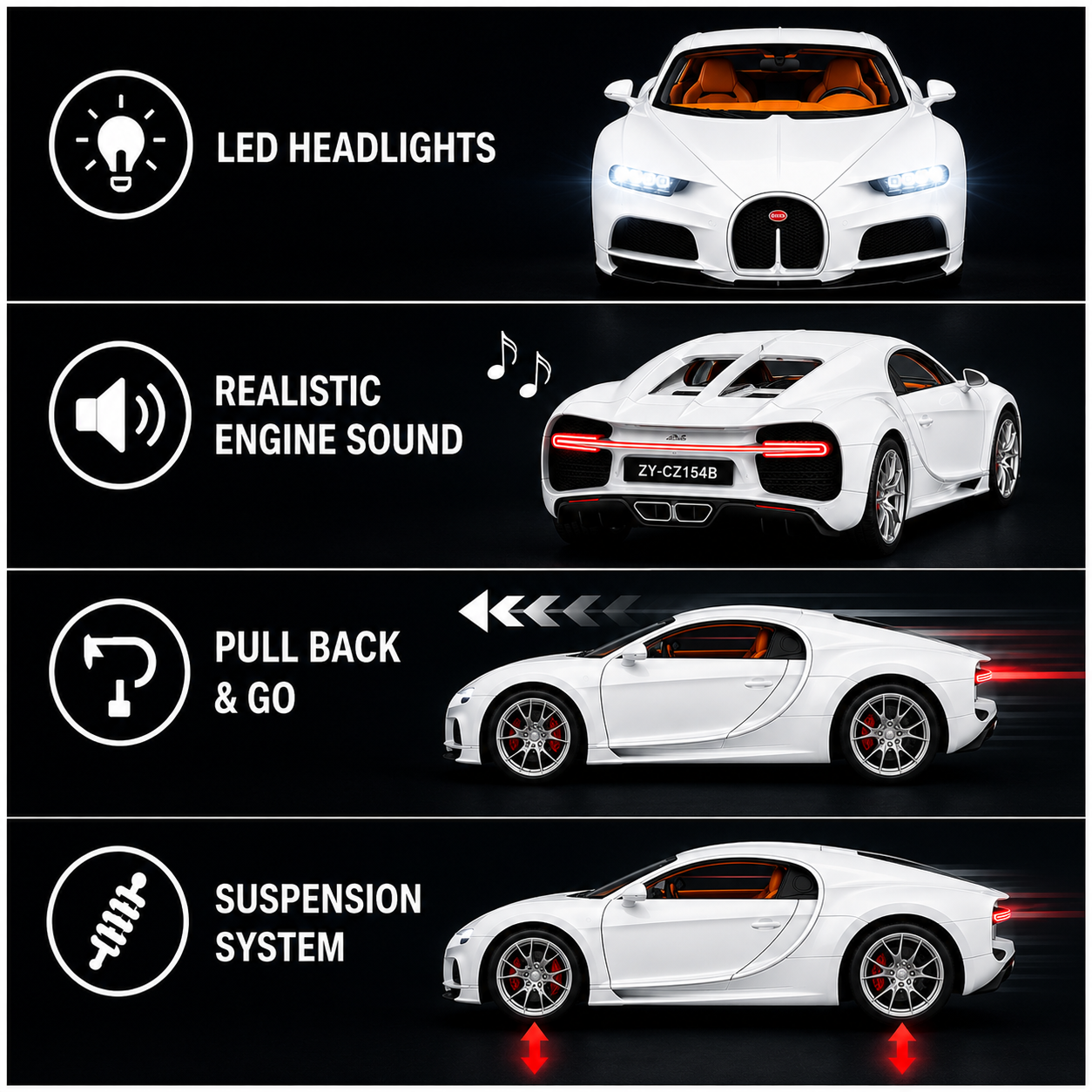 ZY-CZ154B Die-Cast Sports Car with Remote Controller – 1:32 Scale