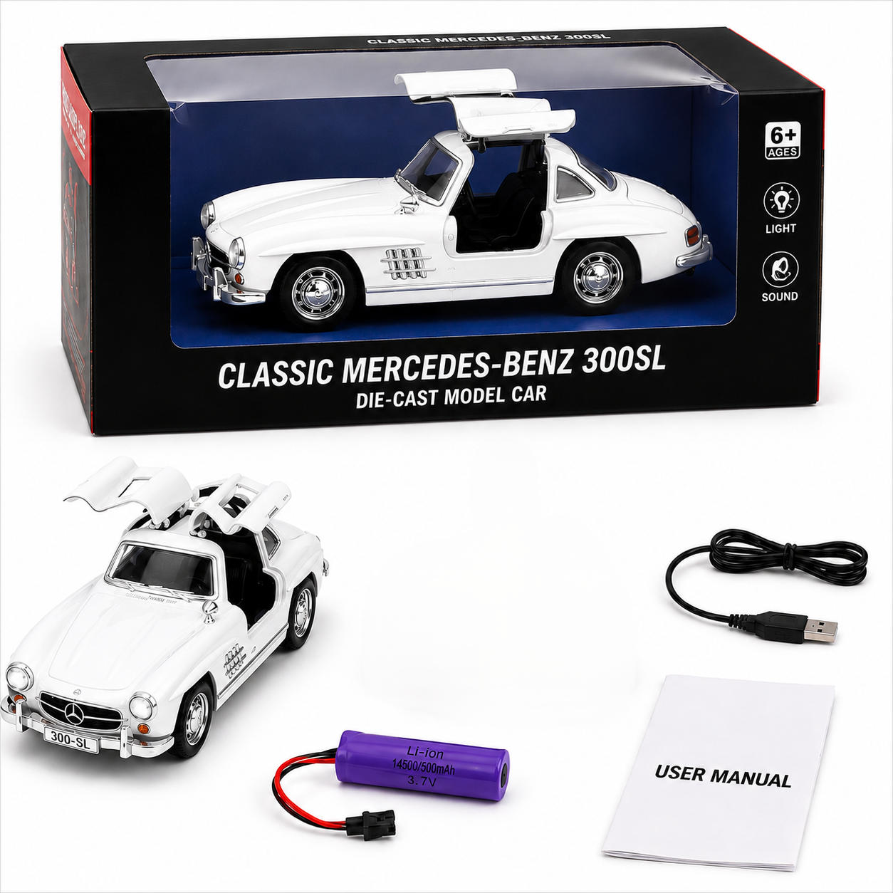 Classic Mercedes-Benz 300SL Die-Cast Model Car