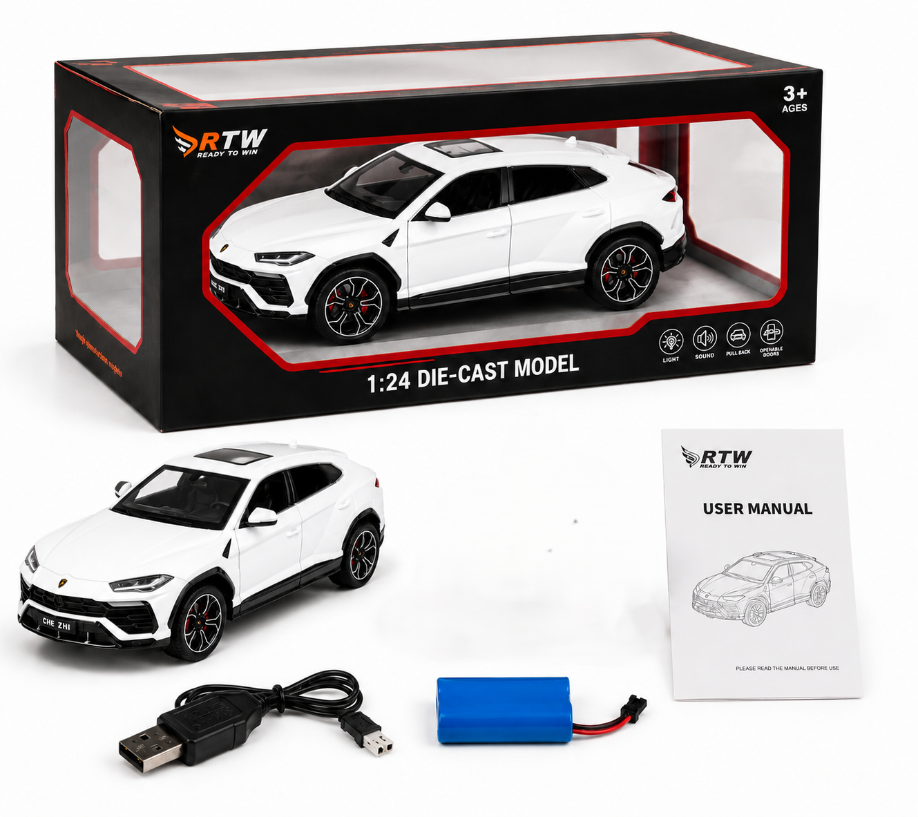 Die-Cast SUV Model Car with Sound & Light